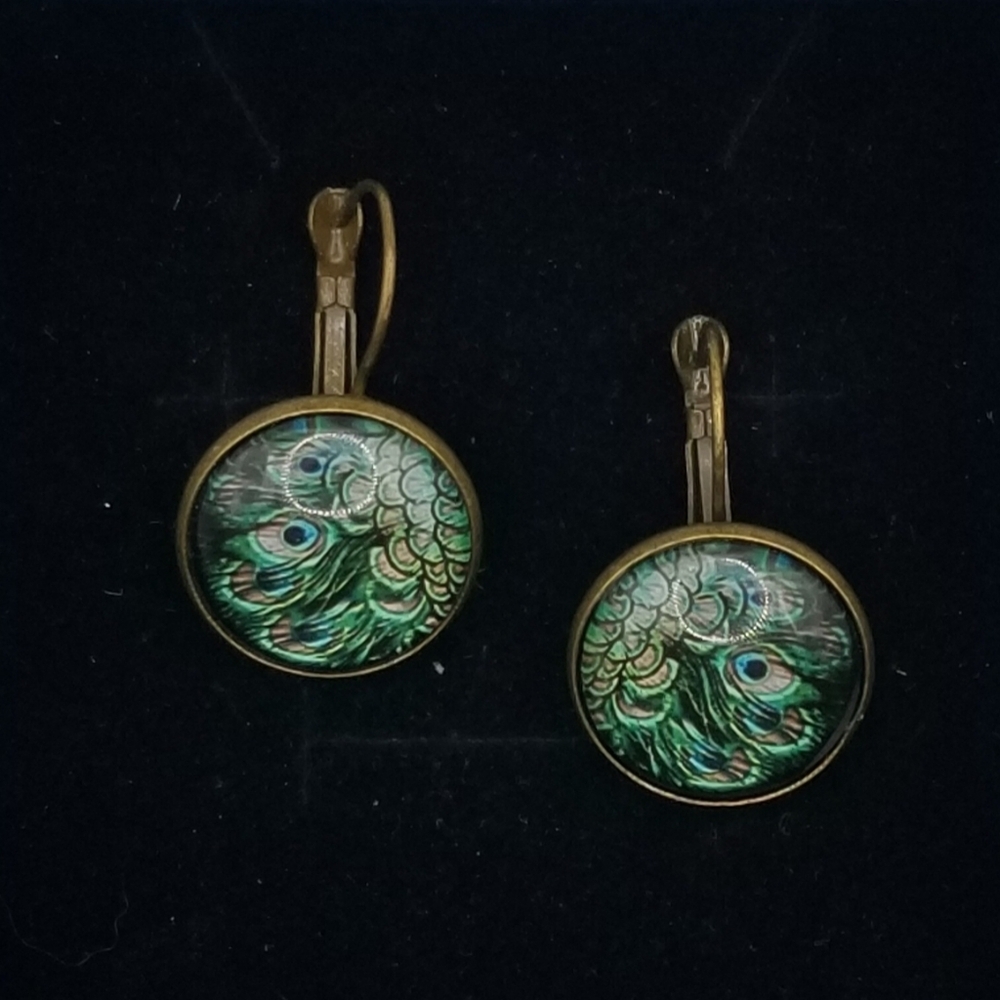 Vintage-style Peacock Earrings